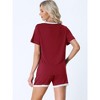 cheibear Women's Soft Shorts Sleeve Nightwear with Pockets Pajama Set 2 Pcs - 3 of 4