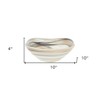 HomeRoots 10" Gray Taupe And White Alabaster Glass Square Salad Bowl - 3 of 4