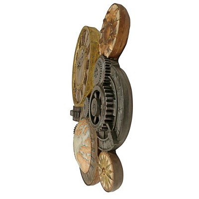 Medium Bronze Steampunk Gear and Globe Wall Clock