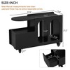 Mobile End Table with Lockable Wheels, Narrow Coffee Table with Storage, Accent Nightstand Sofa Side Table for Living Room Bedroom Office - 3 of 4