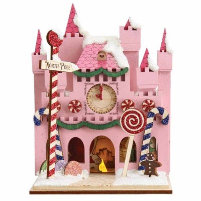 Old World Christmas 5.25 In Santa's Magic Castle Lollipop Gingerbread Man Clock Tree Ornaments