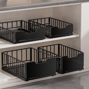 Pull Out Cabinet Organizer, No Drill Slide Out Drawers Pull Out Home Organizers, Metal Pantry Pull Out Shelves for Kitchen Cabinets - 1 of 4