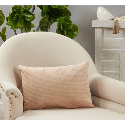 Beige Pinsonic Velvet Rectangular Throw Pillow Set