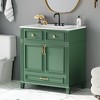 YOOCOZZ Wooden Retro Bathroom Vanity with Ceramic Sink, Storage Cabinet and Drawers - 2 of 4