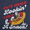 Womens Funny T Shirts Out Here Lookin Like A Snack Sarcastic Hotdog Graphic Novelty Fourth Of July Tee For Ladies - Crazy Dog Women's T Shirt Navy XL - 2 of 4