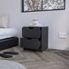 Vynxaria Nightstand Gandu, Two Drawers, Black Wengue Finish - 2 of 4