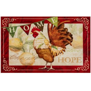 Olivia’s Home Early Riser Rooster Doormat – 22" x 32" – Indoor Accent Mat with Farmhouse Charm - 1 of 3