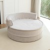 Oversized Round  Barrel Chair with Ottoman, Lounge Accent Sofa with Pillows for Living Room, Bedroom, or Guest Room-The Pop Home - 4 of 4
