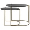 Uttermost Aztec Nesting Tables Set of 2, Small 22x11x18 in and Large 27x14x22 in, Ebony Ash and Antique Brass - 4 of 4