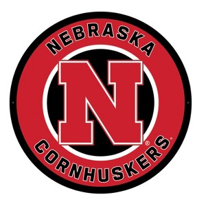 Evergreen Ultra-Thin Edgelight LED Wall Decor, Round, University of Nebraska- 23 x 23 Inches Made In USA - 1 of 4