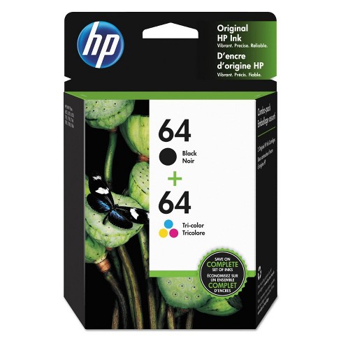 Hp 64 High Yield Original Ink Cartridges - Black, Tri-color (x4d92an ...