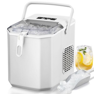 R.W.FLAME Portable Ice Maker,self-cleaning,makes 9 cubes in 6 minutes,26.5 lbs/24h,includes ice scoop and basket,2 ice cube sizes for home,office - 1 of 4