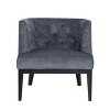 TOAOTBNBO Mid-Century Accent Chair with Wood Legs, Breathable Fabric Armchair with Soft Padded Seat Upholstered Barrel Chair for Office, Gray - 2 of 4