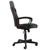 Elama High Back Adjustable Faux Leather and Mesh Office Chair in Black and Burgundy - 2 of 4