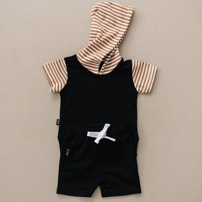Kids Harrison Hooded Short Set - Olive + Scout