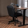 HDZNVF Office Chair, Mid Back Home Office Desk Task Chair with Wheels and Arms Ergonomic PU Leather (Black) - 4 of 4