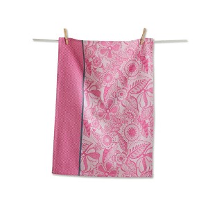 Tag Jacqura Elodie Jacquard Tea Towel - Pink Kitchen Towels, Everyday Dish Towels, Machine Wash & Dry, 28" x 20" - 1 of 1