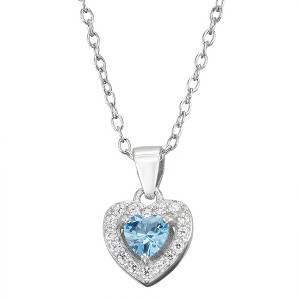 Junior Jewels Sterling Silver Children's Birthstone Heart Pendant - 1 of 2