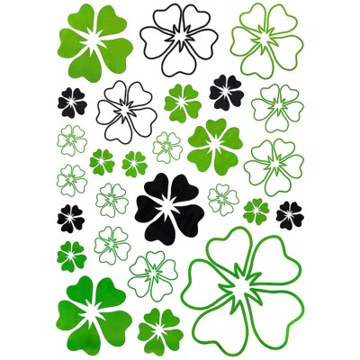 Slickblue Nature-Inspired Green Petals Wall Decal 19.5x27 inch – Quick & Easy Apply Vinyl Art for Home Decor