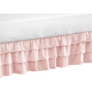 Sweet Jojo Designs Girl 3 Tiered Ruffle Crib Bed Skirt Harper Collection Pink - 1 of 3