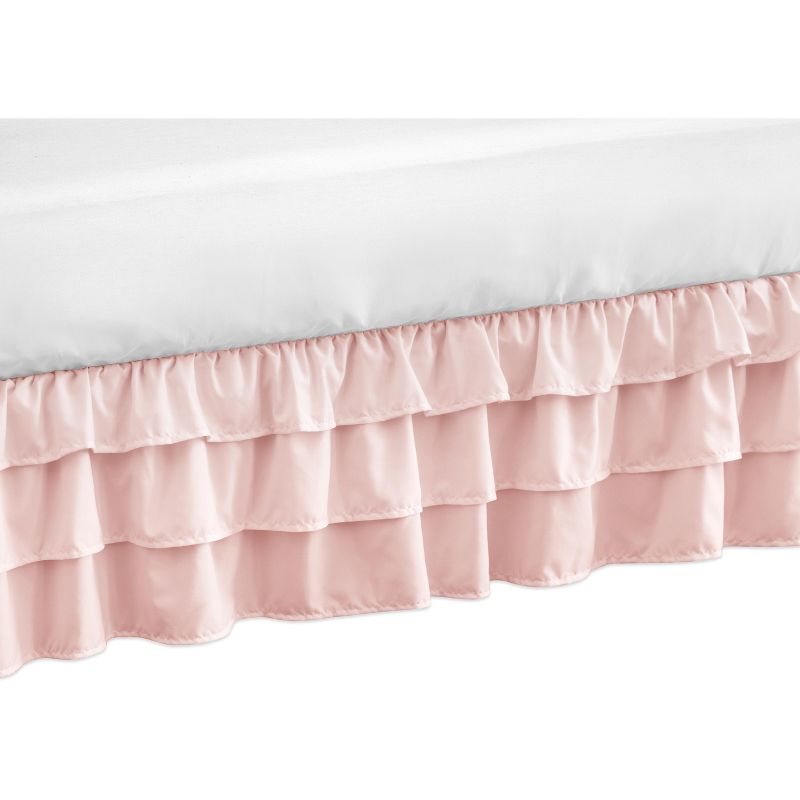 Sweet Jojo Designs Girl 3 Tiered Ruffle Crib Bed Skirt Harper Collection Pink, 1 of 5