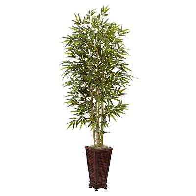 Nearly Natural Bamboo Tree with Decorative Planter (6")