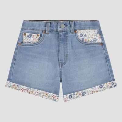 Levi's® Girls' Floral Mom Denim Shorts - Light Wash