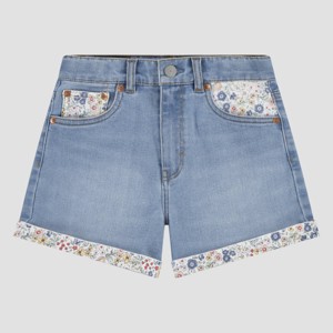 Levi's® Girls' Floral Mom Denim Shorts - Light Wash - 1 of 4