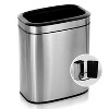Alpine Industries Stainless Steel Rectangular Liner Open Top Commercial Indoor Trash Can 5.3 Gallon - 2 of 4