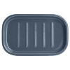 LunaLulinlk (3 pack) Basic Ceramic Soap Dish Washed Indigo Navy Blue - 4 of 4