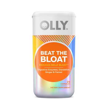 OLLY Beat the Bloat Supplement Capsules with Digestive Enzymes, Dandelion, Ginger & Fennel - 25ct