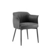 HOMLUX PU Leather Mid-Century Modern Dining Chair with Armrest, Metal Legs - 4 of 4