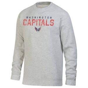 NHL Washington Capitals Men's Long Sleeve Ash Gray Crew Neck Fleece Hooded Sweatshirt - 1 of 3