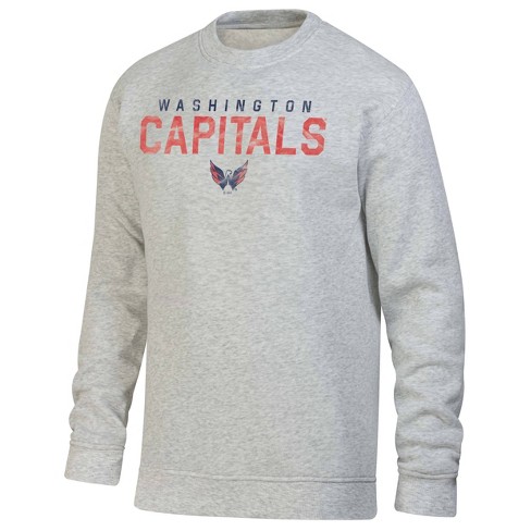 NHL Washington Capitals Men's Long Sleeve Ash Gray Crew Neck Fleece Hooded Sweatshirt - image 1 of 3