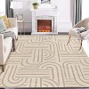 Washable Area Rug, Soft Rainbow Abstract Runner, Non-Slip Low-Pile Carpet with Rubber Backing, Stain Resistant Boho Geometric Rug for Living Room - 2 of 4