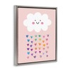 Stupell Industries Happy Cloud with Rainbow Hearts Floating Frame Canvas Art, Gray, 17" x 21" - 2 of 4