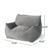 Grungis Bean Bag Chair,Velvet Beanbag Chair with Armrests,Adults Lounge Sofa,Comfy Couch for Living Room Bedroom - 3 of 4