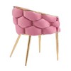 Elegant Velvet Arm Chair with Gold Legs, Modern Accent Chair with Full Back Support for Living Room, Office, Bedroom -Christopher Knight Home - 3 of 4