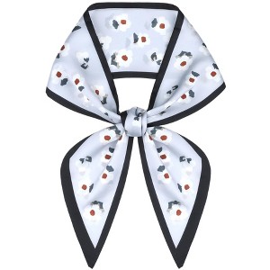 INSPIRE CHIC Women's Floral Printed Flowers Skinny Long Satin Silky Neck Scarves 1Pc - 1 of 4