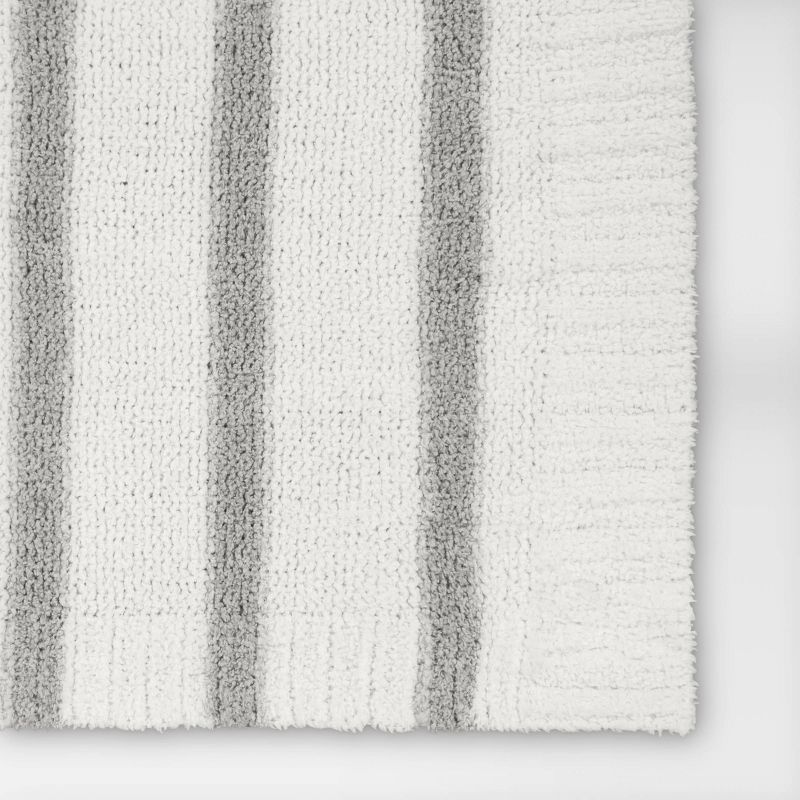 Cozy Feathery Knit Border Striped Throw Blanket  - Threshold™, 5 of 12