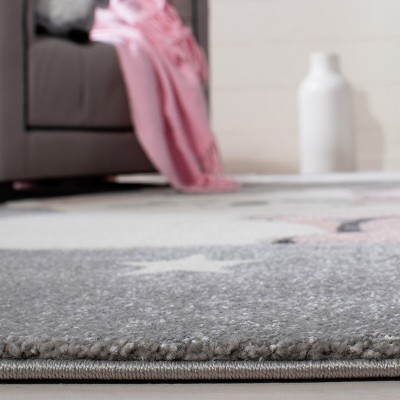 Ivory and Grey Round Kids' Koala Rug, 5'3"