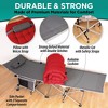 Zone tech Outdoor Camping Travel Cot and Cot Pad - High Quality Foldable and Portable Adult & Kids Travel Cot w/Large Pocket and Cushion Red - 3 of 4