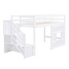 TIRAMISUBEST Twin Size Loft Bed with Storage Staircase and Window Design, Solid Wood Low Loft Bedframe with Storage Shelves and Guardrails - 4 of 4