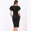 Allegra K Women's Ruffle Short Sleeve Back Zipper Elegant Bodycon Dress - 4 of 4
