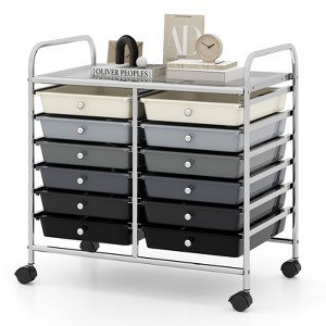 Tangkula 20-Drawers Rolling Storage Cart with Organizer Top - 1 of 4