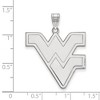 Black Bow Jewelry 14k White Gold West Virginia Mountaineers NCAA Extra Large Pendant - 3 of 4