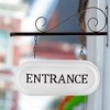 AuldHome Wall-Mounted Metal Office Entrance Sign, Farmhouse Enamelware 2-Sided Reception Sign - 2 of 4