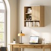 Wall Mounted Medicine Cabinet, Modern Bathroom Wall Cabinet with Sliding Door & Adjustable Shelves, Space Saver Floating Storage Cabinet for Kitchen - 2 of 4