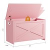 30 Inch Wooden Storage Bench with Safety Hinge, Large Shoe Storage Chest, Easy Assembly - 4 of 4