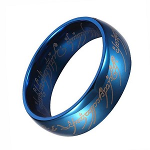 One Ring of Power Wedding Band Stainless Steel Mens Womens Ginger Lyne Collection - 1 of 4